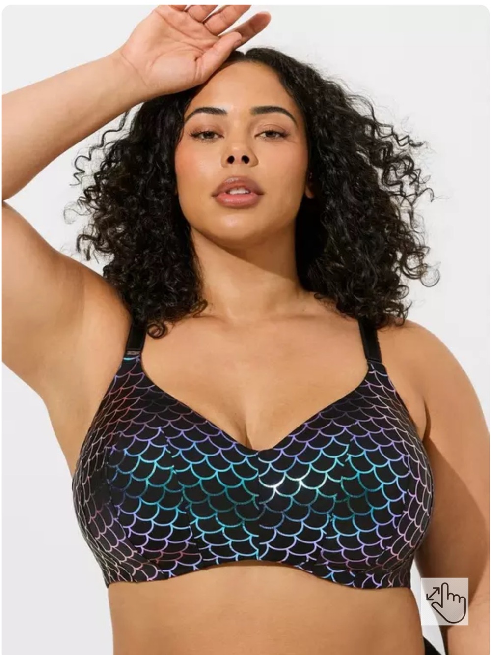 Torrid NWOT 40DD Black Mermaid Full Coverage Wireless Lightly Lined Smooth Bra